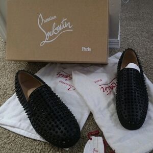 Christian Louboutin Black Studded Men's Slip-Ons